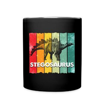 Stegosaurus Dinosaurier - Tasse einfarbig - Schwarz - Vorne