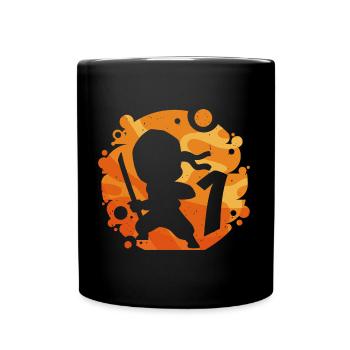Ninja Fighter Birthday Boy 1 an - Mug uni - noir - Devant