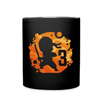 Ninja Fighter Birthday Boy 3 years old - Full Colour Mug - black - Front