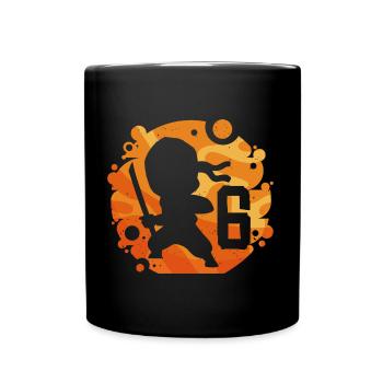 Ninja Fighter Birthday Boy 6 ans - Mug uni - noir - Devant