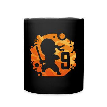Ninja Fighter Birthday Boy 9 years old - Full Colour Mug - black - Front