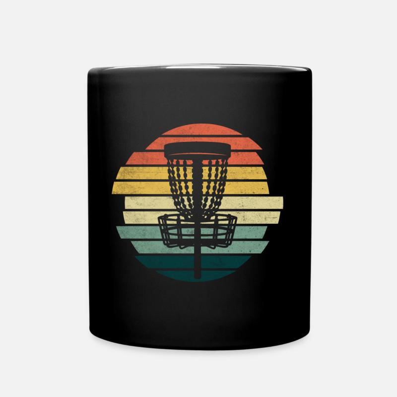 Discgolf Spieler Retro Disc Golf Discgolfspieler - Tasse einfarbig - Schwarz