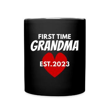 Oma zum ersten Mal - Oma 2023 - Tasse einfarbig - Schwarz - Vorne