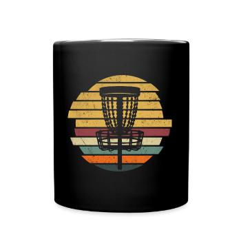 Retro Discgolf Spieler Disc Golf Discgolfer - Tasse einfarbig - Schwarz - Vorne