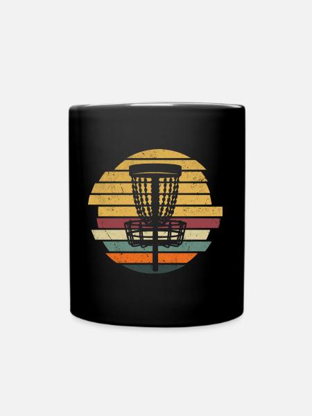 Retro Discgolf Spieler Disc Golf Discgolfer - Tasse einfarbig - Schwarz