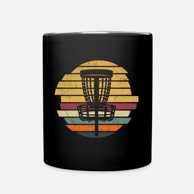 Retro Discgolf Spieler Disc Golf Discgolfer - Tasse einfarbig - Schwarz