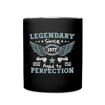 Legendary since 1977 45th birthday gift - Full Colour Mug - black - Front