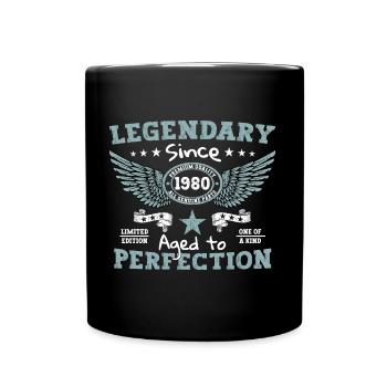 Legendary since 1980 42nd birthday gift - Full Colour Mug - black - Front