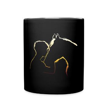 Amoureux des chevaux pour hommes - Mug uni - noir - Devant