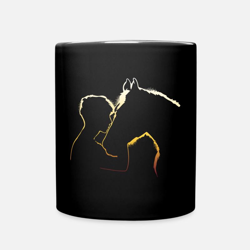 Amoureux des chevaux pour hommes - Mug uni - noir