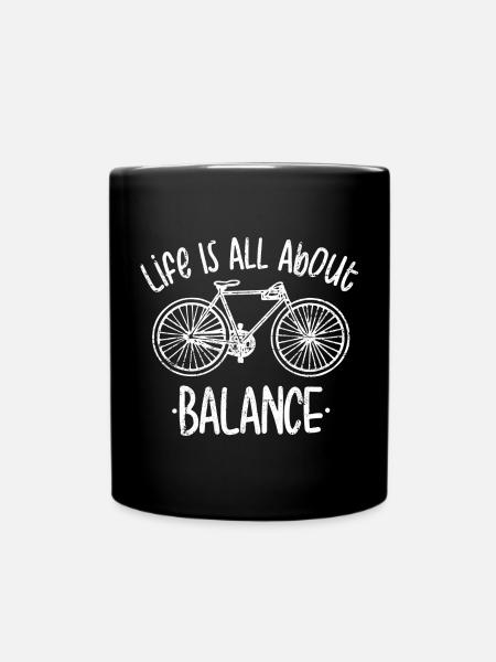 Balance on Two Wheels - Full Colour Mug - black