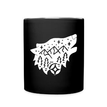 nature totem white wolf - Full Colour Mug - black - Front