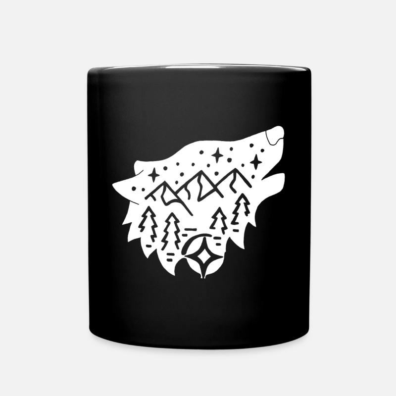 Loup blanc totem de la nature - Mug uni - noir