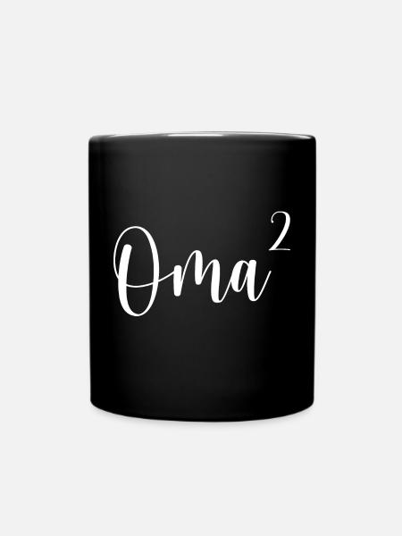 Oma hoch 2 Neugeborenes Geschenkidee - Tasse einfarbig - Schwarz
