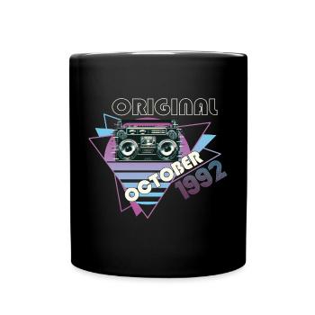 Vintage 1992 30 Cadeau Anniversaire Rétro Cassette - Mug uni - noir - Devant