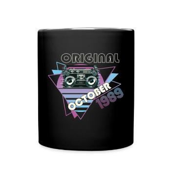 Vintage 1989 33 Birthday Gift Retro Cassette - Full Colour Mug - black - Front