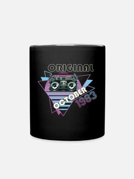 Vintage 1983 39 Geburtstag Geschenk Retro Kassette - Tasse einfarbig - Schwarz