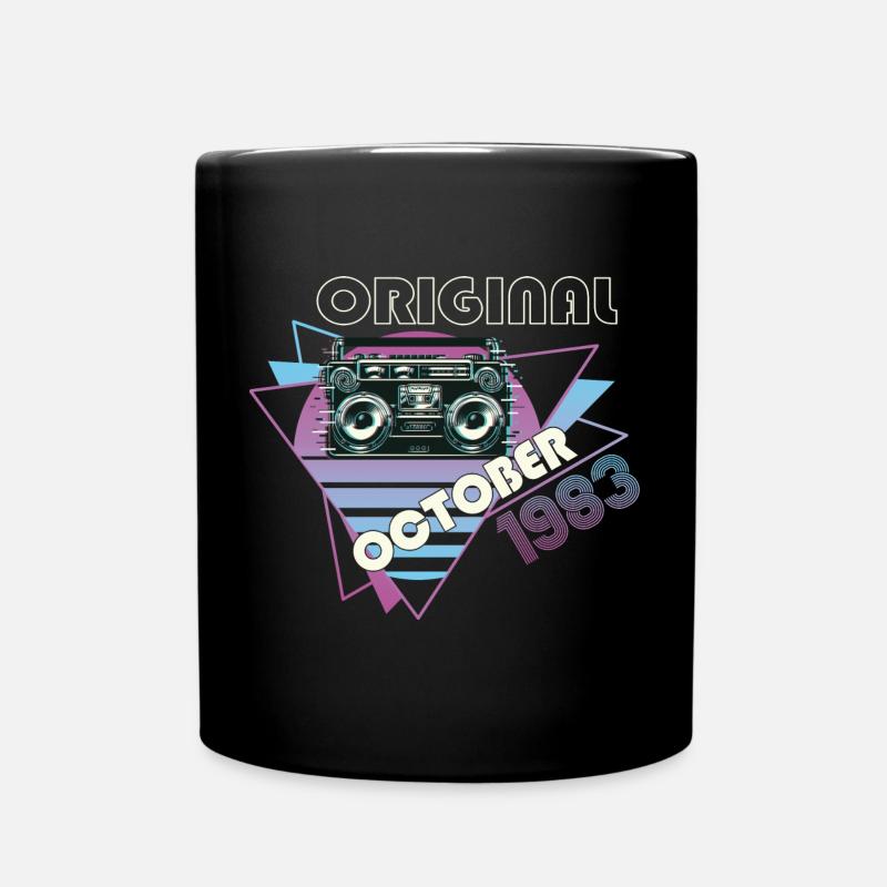Vintage 1983 39 Geburtstag Geschenk Retro Kassette - Tasse einfarbig - Schwarz