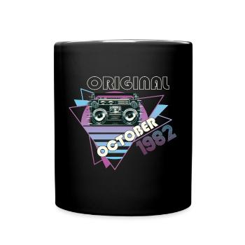 Vintage 1982 40 Cadeau Anniversaire Rétro Cassette - Mug uni - noir - Devant