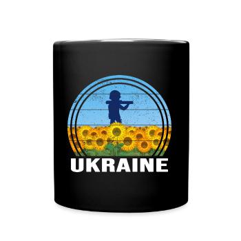 UKRAINE Soldat SONNENBLUME slava ukraini HELD - Tasse einfarbig - Schwarz - Vorne