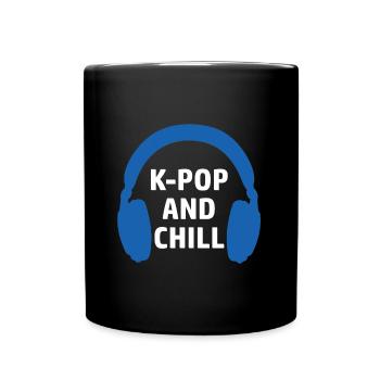 K-Pop and chill Saranghae Korean Pop Music - Full Colour Mug - black - Front
