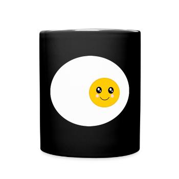 Kawaii Fried Egg Egg Eggs Costume Kawaii Sticker - Full Colour Mug - black - Front