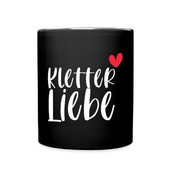 Klettern Kletterliebe Berge Alpen Geschenk - Tasse einfarbig - Schwarz - Vorne
