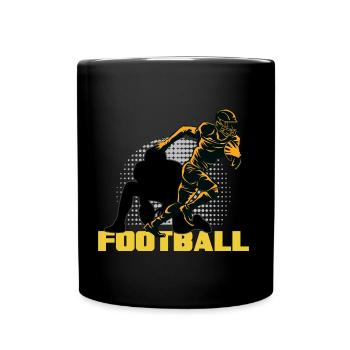 american football tackle quarterback footballer - Tasse einfarbig - Schwarz - Vorne
