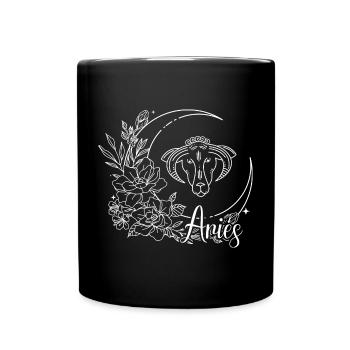 Chien Floral Clair de Lune Alexis - Mug uni - noir - Devant
