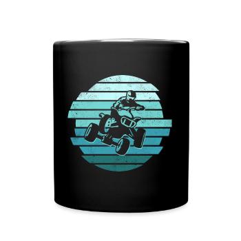 Quad Biker Vintage Offroad Quad Driver ATV - Full Colour Mug - black - Front