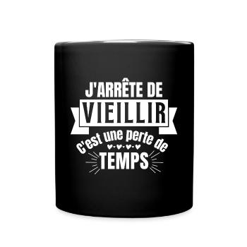 vieillir, sénior, retraite - Mug uni - noir - Devant