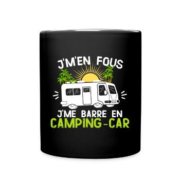 Humour camping car je m'en fous je me barre - Mug uni - noir - Devant