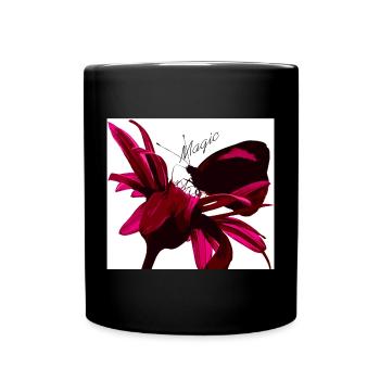 Magischer Schmetterling rot - Tasse einfarbig - Schwarz - Vorne