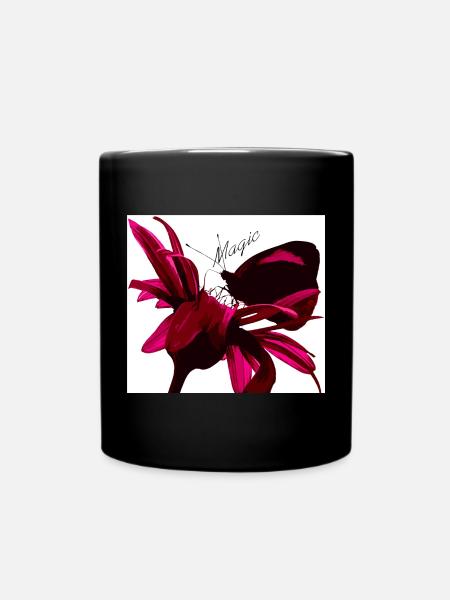 Magic butterfly red - Full Colour Mug - black