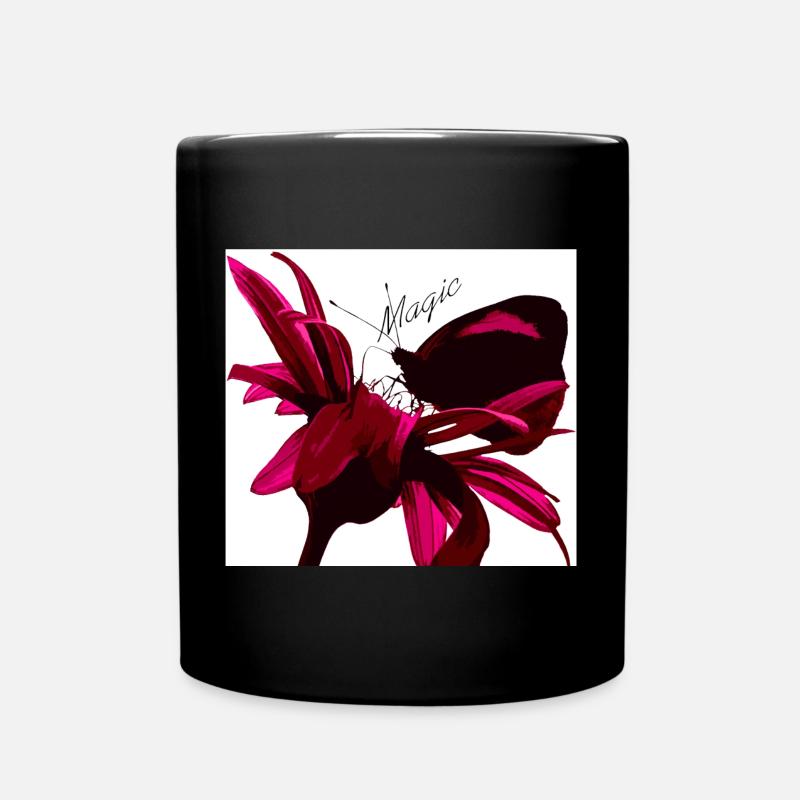 Magischer Schmetterling rot - Tasse einfarbig - Schwarz