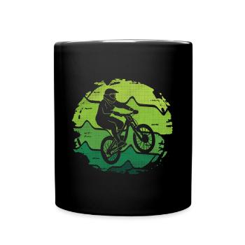 Fahrrad Downhill Mountainbike Mountain Biking - Tasse einfarbig - Schwarz - Vorne