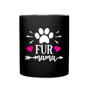 Maman à fourrure - Mug uni - noir - Devant