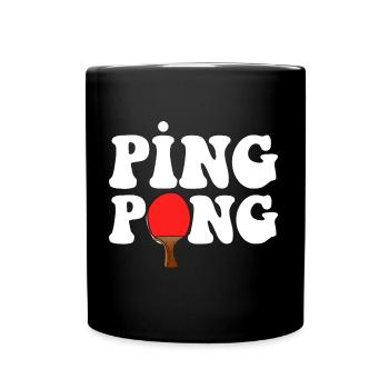 Ping Pong outfit with table tennis bat - Full Colour Mug - black - Front