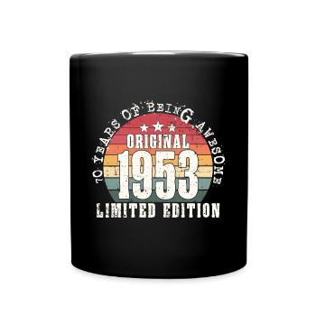 70 birthday gift born 1953 - Full Colour Mug - black - Front