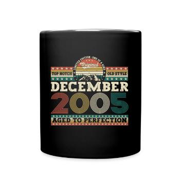 Décembre Année 2005 Cadeau du 17e anniversaire - Mug uni - noir - Devant