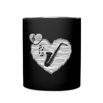 Saxophone Saxophonist "Saxophone music" - Full Colour Mug - black - Front