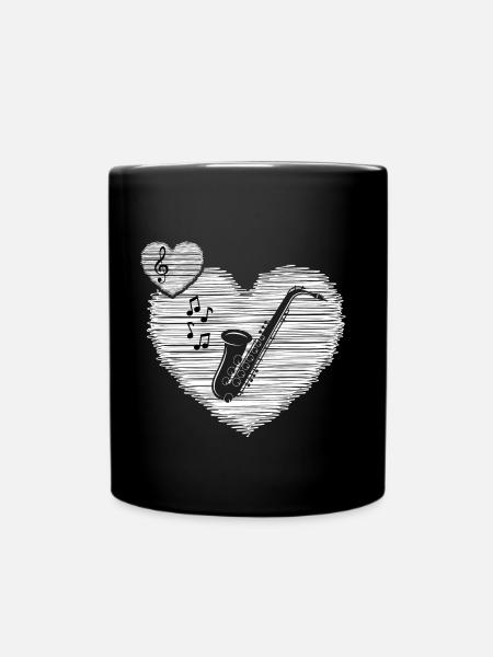 Saxofon Saxophonist "Saxophon-musik" - Tasse einfarbig - Schwarz