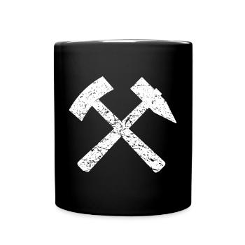 Miner's sign white mallet iron Ruhrpott ore - Full Colour Mug - black - Front