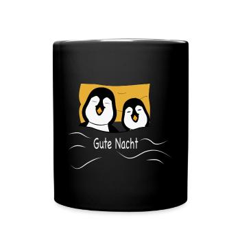 Müde Pinguine - Tasse einfarbig - Schwarz - Vorne