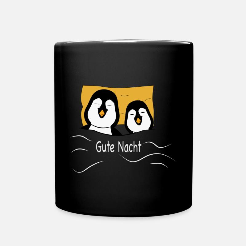 Müde Pinguine - Tasse einfarbig - Schwarz