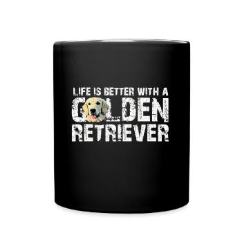 Golden retriever - Mug uni - noir - Devant