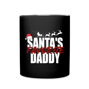 Santa's favorite Daddy - Santa's lieblings Papa - Tasse einfarbig - Schwarz - Vorne