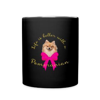 Pomeranian - Full Colour Mug - black - Front