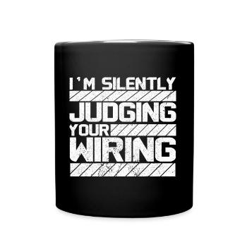 lustiges Elektriker Tshirt - Elektriker Geschenke - Tasse einfarbig - Schwarz - Vorne