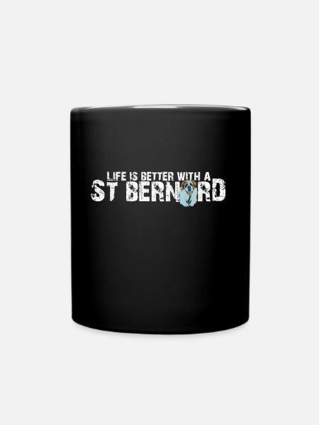 Bernhardiner - Tasse einfarbig - Schwarz